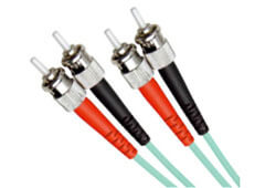 10Gigabit OM4 Aqua 50/125 Multimode ST to ST Fiber Optic Patch Cable